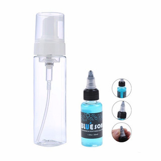 Dung Dịch Blusoap Lau Mực Xăm Chai 40ml, Chai Tạo Bọt 150ml