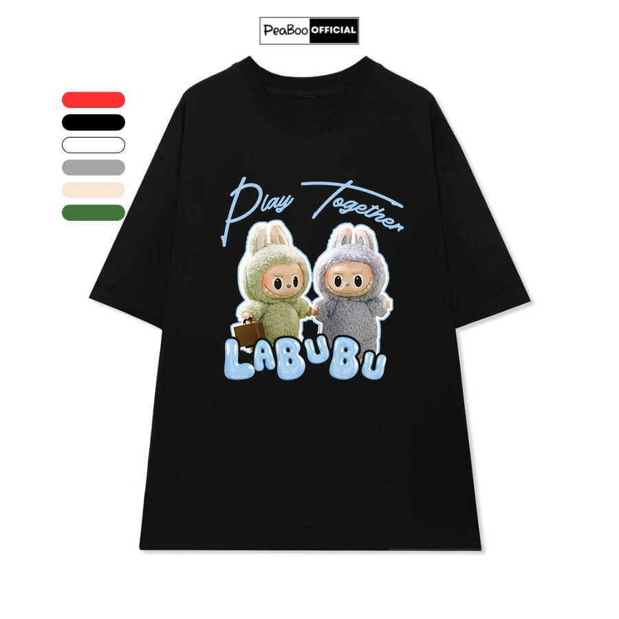 Áo Thun Nữ, Áo Phông Unisex By PEABOO Mã TN Labu Play Chất Cotton Thoáng Mát Form Rộng Tay Lỡ Cho Nam Nữ