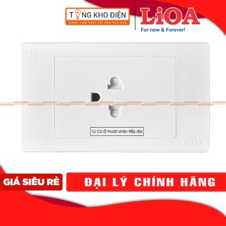 Mặt 1 ổ cắm + 1 lỗ LiOA [CHÍNH HÃNG], Nhựa TRẮNG - Tiếp điểm ĐỒNG