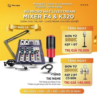 Mic livestream | micro thu âm mixer f4 & mic takstar pc k320 hát livestream karaoke, monkey studio