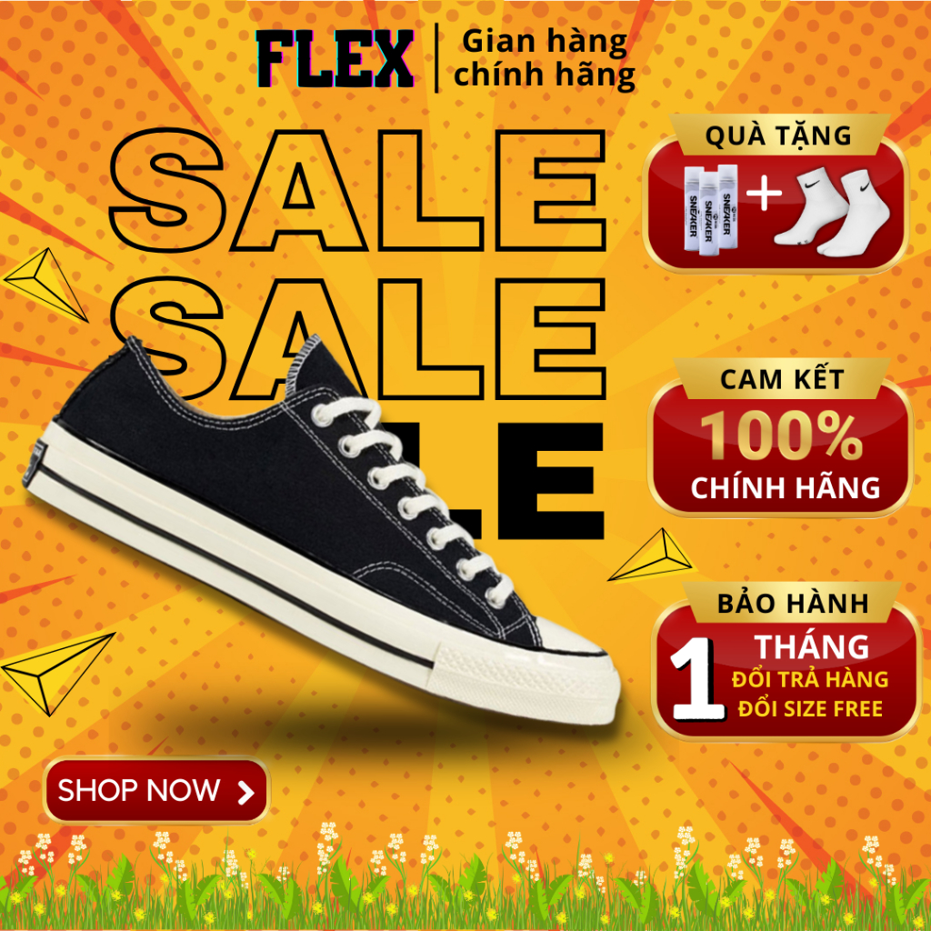 Giày Converse Chuck Taylor All Star 1970s cổ thấp/ cổ cao chính hãng giành cho nam nữ thể thao FLEX SHOP