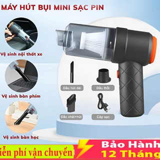Máy hút bụi cầm tay - Máy hút  không dây lực hút siêu mạnh sử dụng pin sạc, dùng hút bụi ô tô, bụi vv.