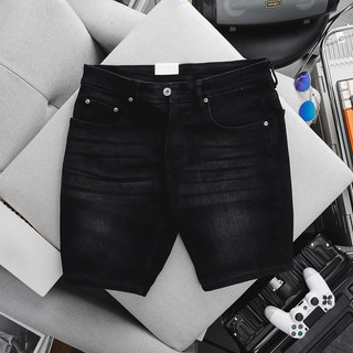 Quần short jean nam đen size đại co giãn Jean Nam big size đến 120kg slim ôm nhẹ