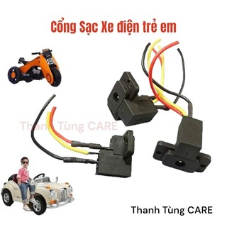[Hàn Sẵn Dây] Cổng sạc tự ngắt xe điện trẻ em - Cổng sạc 3 chân tự ngắt cho Ô tô, xe máy điện trẻ em 6V & 12V