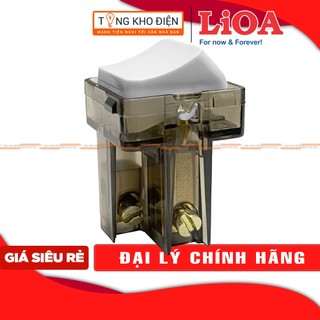 Hạt công tắc vuông 2 chiều LiOA, màu TRẮNG, tiếp điểm ĐỒNG