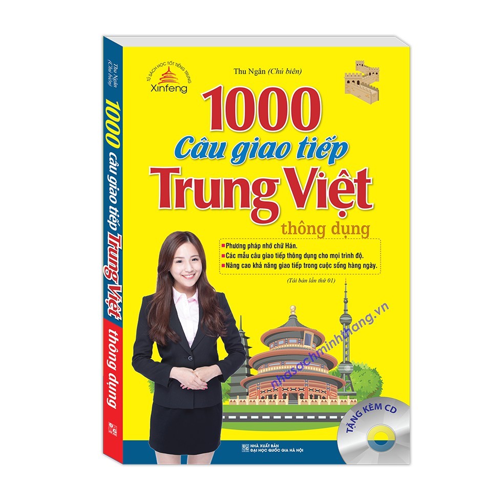 Sách - 1000 câu giao tiếp Trung Việt thông dụng (tái bản kèm CD) - NXB Đại Học Quốc Gia Hà Nội - MIn