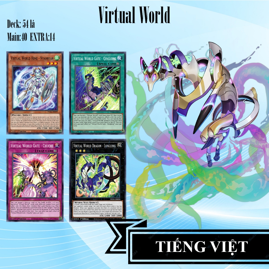 [TIẾNG VIỆT] Bài YuGiOh - Bộ 54 lá bài Virtual World - Virtual World  Deck - Card Game VN Giá Rẻ