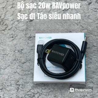 Bộ sạc RAVpower 20w kèm cáp C to L 1m CB-054 sạc đt Táo cực nhanh
