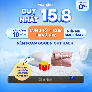 Nệm Foam Goodnight Hachi Nhân Đôi Êm Ái, Kháng Khuẩn Hiệu Quả, Giải Phòng Áp Lực Cơ Thể Nâng Cao Chất Lượng Giấc Ngủ
