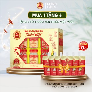 [TẶNG 6 TÚI] Nước Yến Sào Thiên Việt cao cấp 15% yến tổ (Hộp 6 hũ x 70ml) Quà biếu Trung Thu 2024