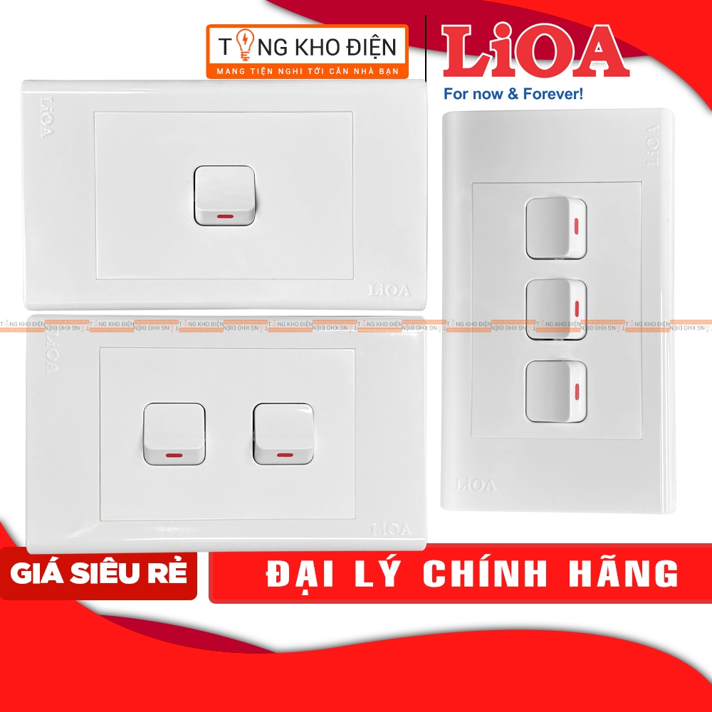 [CHÍNH HÃNG] Mặt 1,2,3 hạt công tắc LiOA (âm tường + lắp nổi)