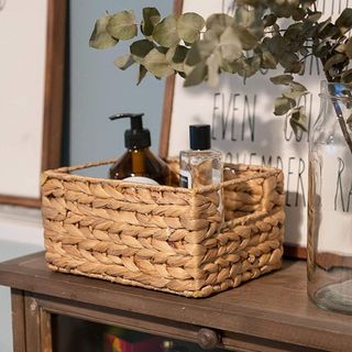 Giỏ cói lục bình mini nhiều kích thước khay đựng đa năng để bàn làm việc hộp đựng vật dụng mây tre lá,khay mây 