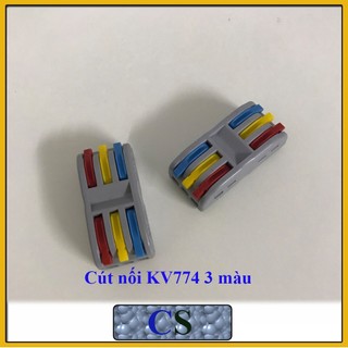 Bộ 10 cút nối dây điện nhanh 6 cổng 2 đầu KV774-6P2 3 màu