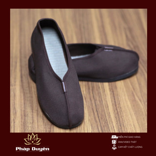 Giày Vải Quý Thầy, Sư Cô, Giầy Phật Tử Màu Vàng, Nâu & Xám - Giày La Hán Đi Chùa