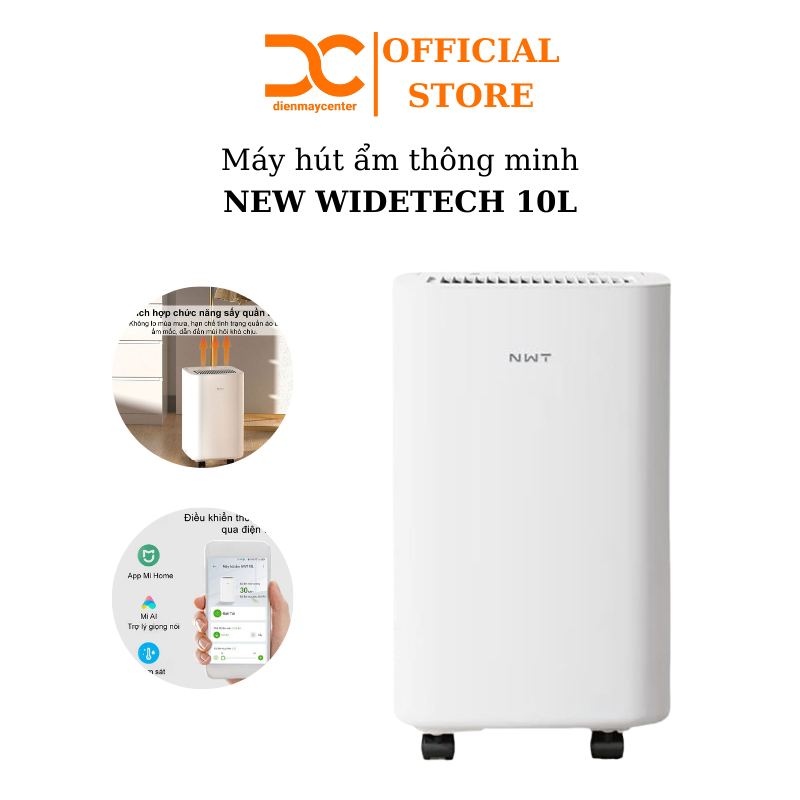 Máy hút ẩm thông minh New Widetech 10L, kết nối app- Bảo hành 6 tháng - Shop DC Center