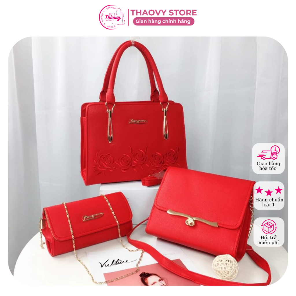 Túi xách nữ hoa hồng, túi xách nữ công sở, túi xách nữ thời trang - Hải Minh Store