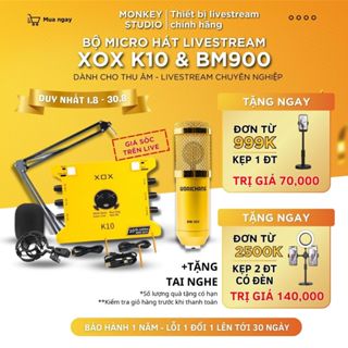 Mic Thu Âm | Micro Livestream Sound Card XOX K10 2020 & Mic BM900 Hát Karaoke, Monkey Studio