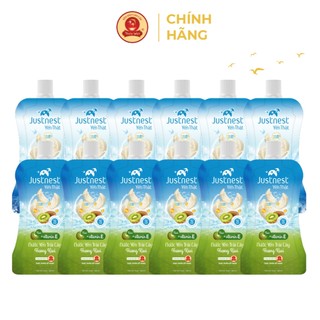 Combo 60 Túi Nước yến thật Justnest 8% yến chưng vị trái cây (160ml) "Date mới"