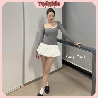 Váy Thun Tay Dài Ôm Body Chân Bí Siêu Xinh Size S M Twinkle By Thùy