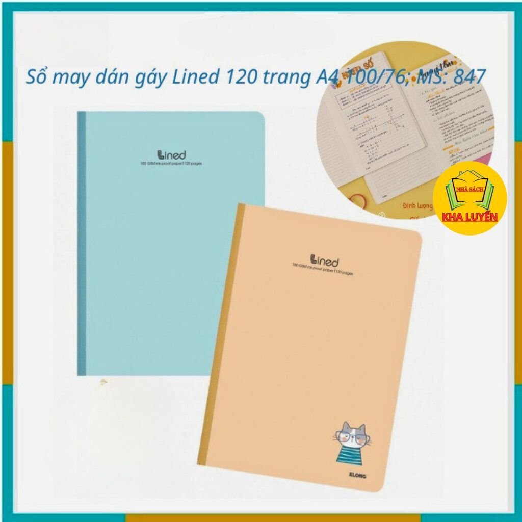 Vở Klong A4 May Dán Gáy Kẻ Ngang Có Chấm Lined MS847 120Tr/ 848-200Tr/ - Bìa Dễ Thương Cute- giao mà