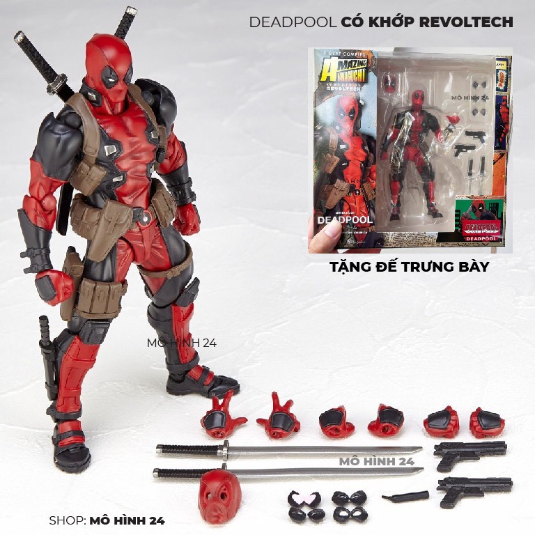 Mô Hình Deadpool Có Khớp Cử Động Revoltech Full phụ kiện 16cm Figure Dead Pool Amazing yamaguchi fig