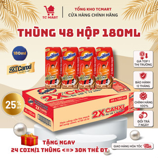 THÙNG 48 hộp Thức uống lúa mạch gấp 4 Canxi Ovaltine vị Socola (180ml x 48) - HÀNG CHÍNH HÃNG
