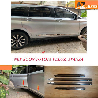 Ốp nẹp sườn xe toyota veloz, avanza 2022-2024 mẫu nhựa abs mạ crom sáng bóng