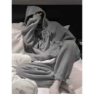 Set bộ nỉ form rộng unisex danh cho nam nữ - chất nỉ ngoại lót bông mũ 2 lớp