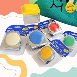 Nam châm plus cỡ s/l, kẹp từ tính plus nhật bản chính hãng, nam châm gắn bảng có kẹp, giao màu ngẫu nhiên