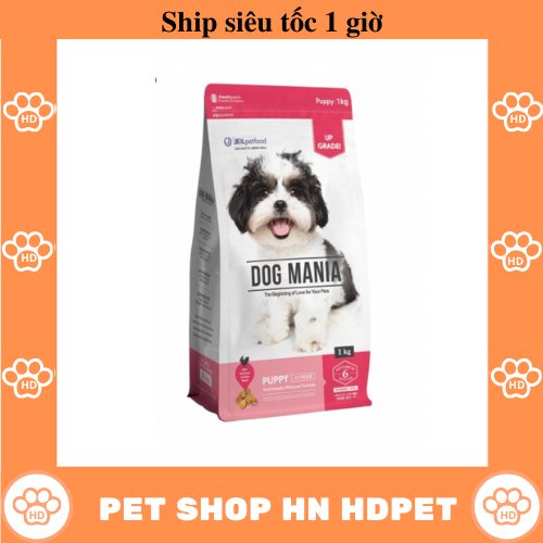 [HỎA TỐC] (Túi 1KG) Thức ăn hạt cho chó con Dog Mania Puppy 1kg