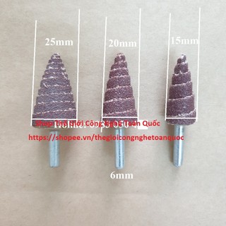 mũi mài gỗ lũa bonsai cán 6mm - đầu giáp mài góc cạnh gỗ
