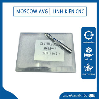 Mũi xoắn 2 me cắt gỗ phá thô gỗ lọng gỗ 2d cán 4mm tổng dài 45 60mm lắp máy cnc