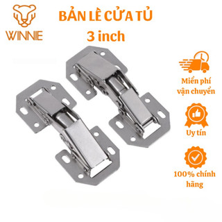 Bản lề cửa tủ không khoan 3inch - Bản lề thủy lực 90 độ gắn tủ bếp
