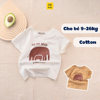 Áo phông cho bé in Voi mẹ Voi con ngộ nghĩnh dễ thương thun cotton mềm mịn thoáng mát cho bé mặc đi học đi chơi 