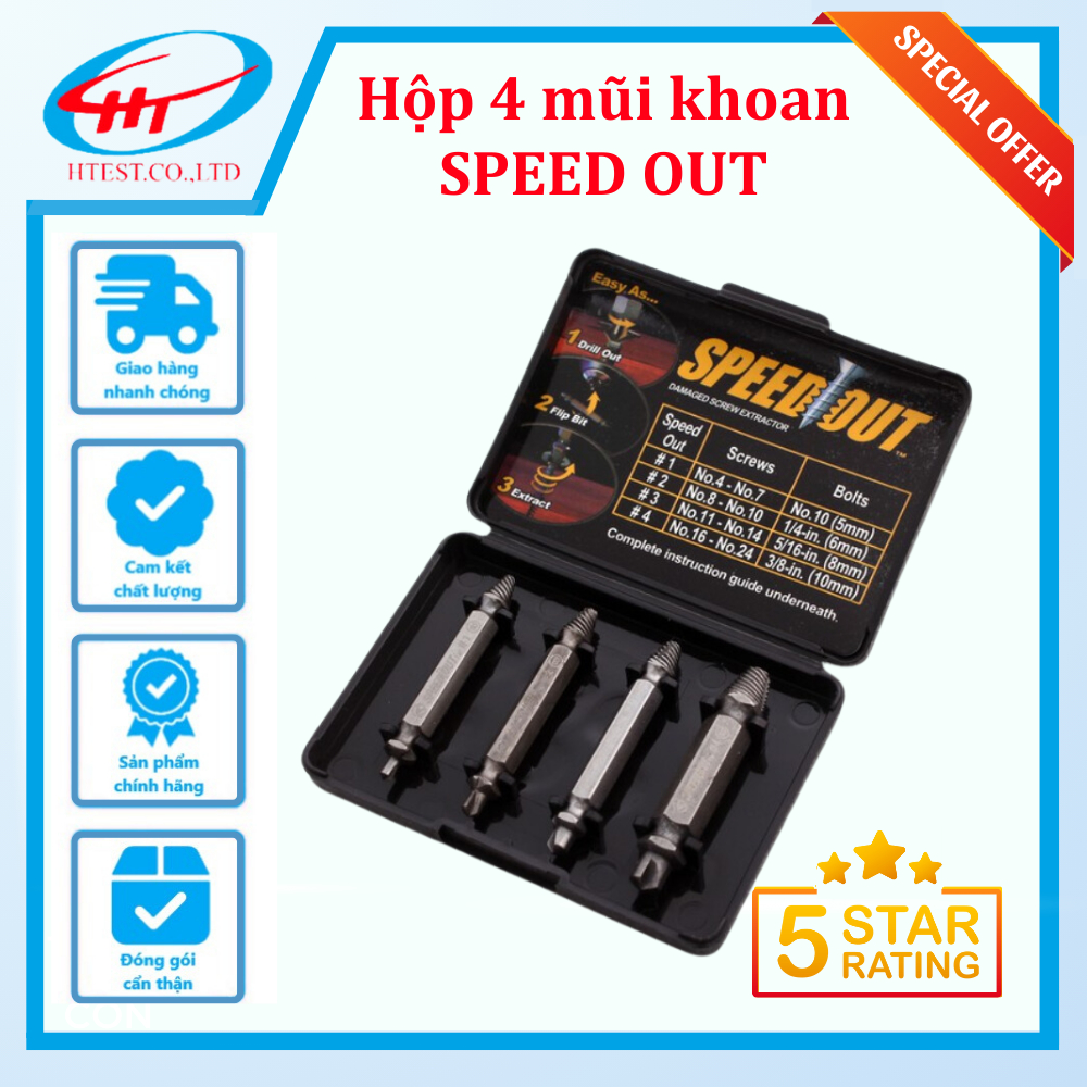 Hộp 4 mũi khoan SPEED OUT