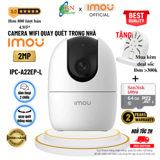 Camera wifi gia đình IPC A22EP-L IMOU 2.0MP chính hãng đàm thoại 2 chiều, quay quét 355 độ