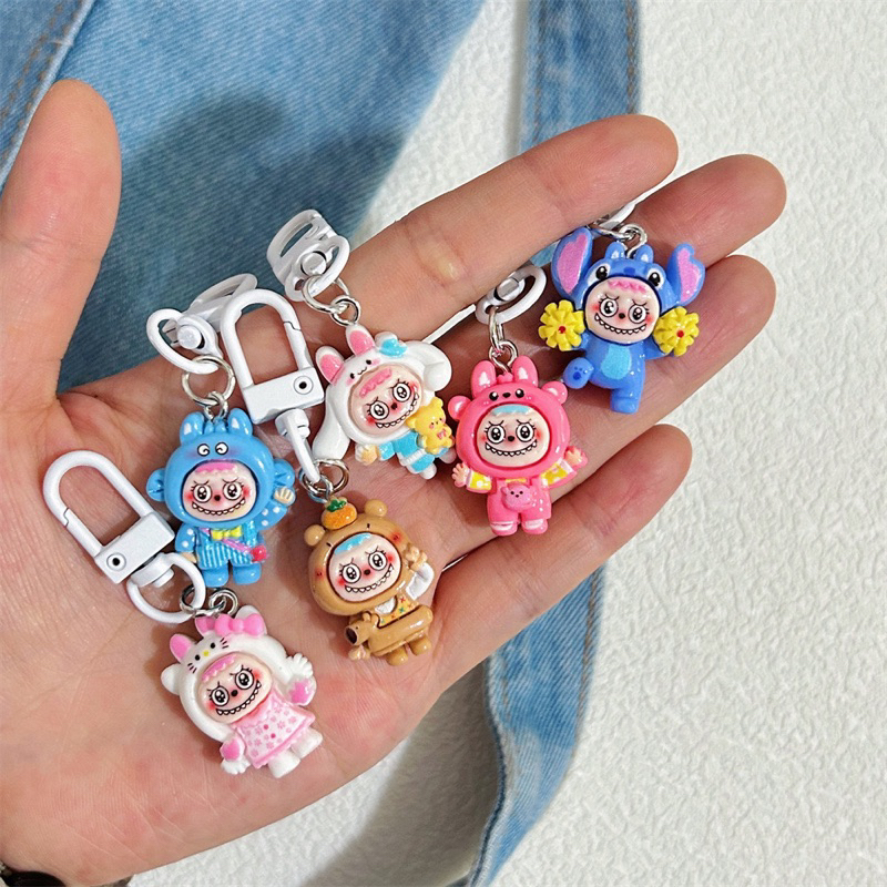 Móc chìa khoá mini LABUBU trang trí balo túi xách - Móc khoá hình Labubu chipi hottrend xinh xắn