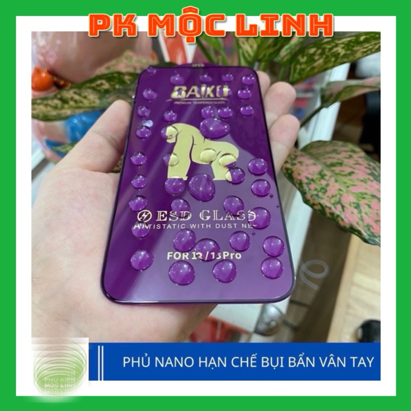 [ Đã Về Full Đời 15 ] Kính Chống Nhìn Trộm Và Cường Lực Baiko Tím Siêu Cứng Mượt Chống Bụi Màng Loa 14 13 12 11 Pro Max