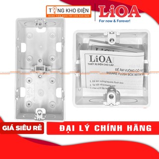Đế âm vuông LiOA chống cháy dùng cho mặt vuông (có thể dùng cho những mặt vuông khác như Sino...)