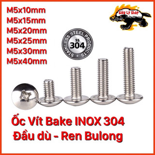 Set 10 con ốc inox 304 - size m5 đầu dù vít bake