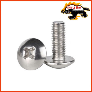 Set 10 con Ốc INOX 304 - Đầu dù vít bake (Vít 4 cạnh PH2) REN M5*0.8mm