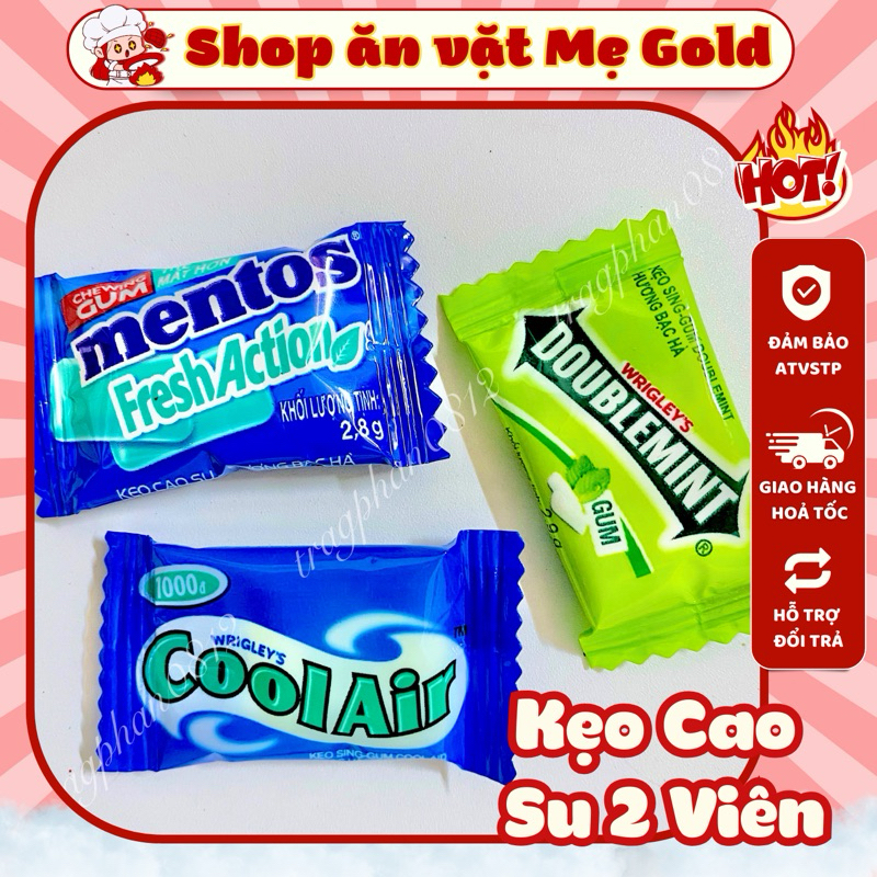 Combo gói kẹo sing-gum, kẹo cao su Mỹ hương bạc hà các loại (gói 2 viên)