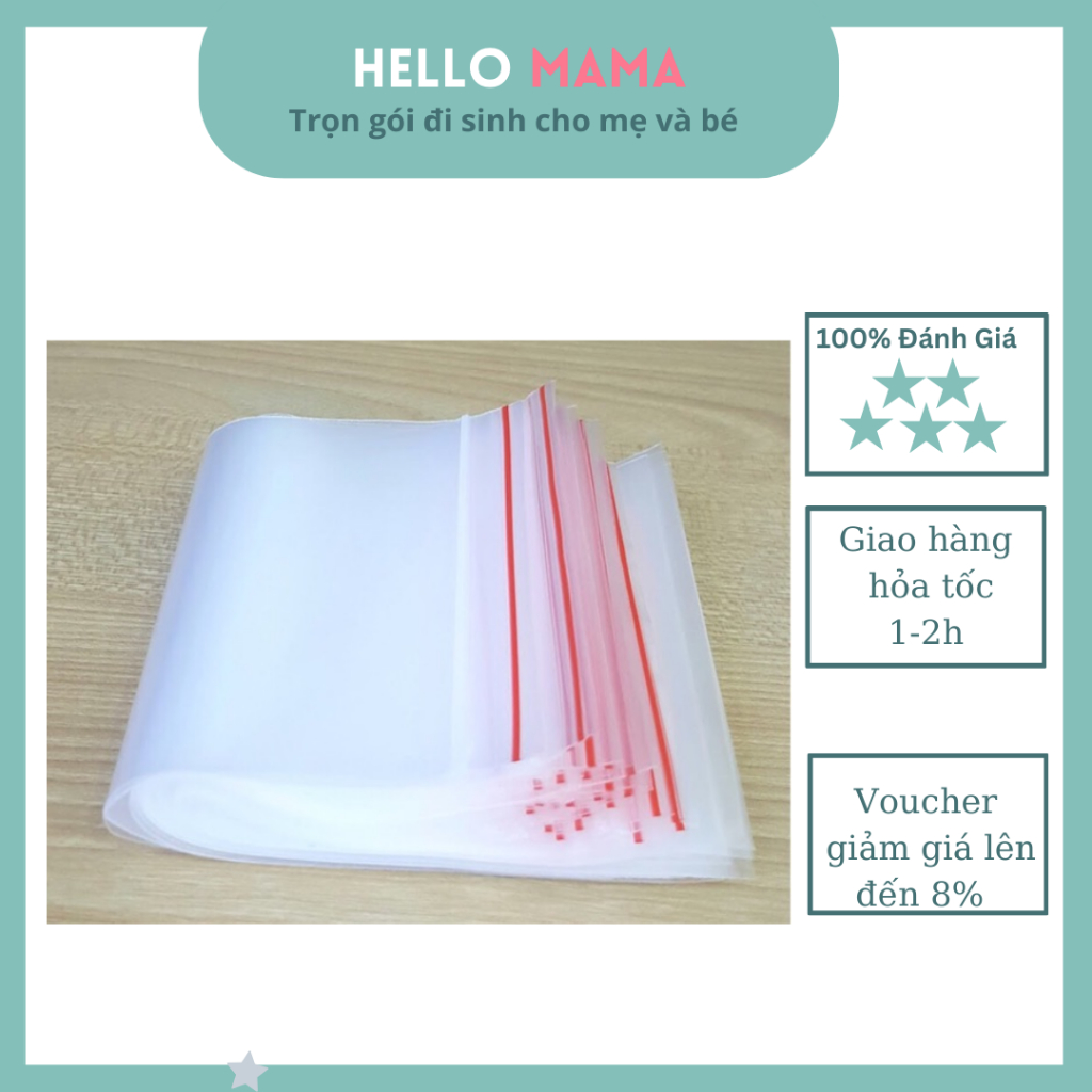 Set 10 Túi Zip Đựng Đồ Cho Bé Theo Ngày Ở Bệnh Viện ( 2 Kích Thước : 20 X 30 , Và 22 X 32 Cm) - Hellomama *