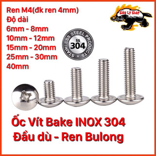 Set 10con ốc inox 304 ren m4 - đầu dù vít bake