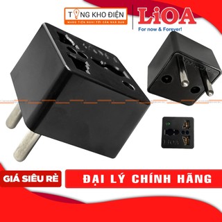 Phích ổ cắm đa năng LiOA chuyển 3 chân thành 2 chân, Chân Tròn/Dẹt - Ổ điện chuyển đổi từ 3 chấu sang 2 chấu-CHÍNH HANG