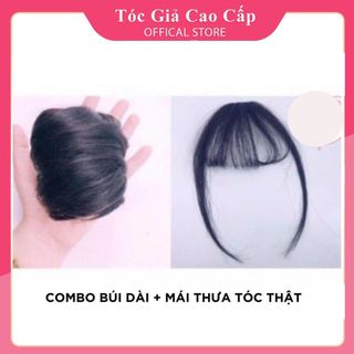 Combo Mái thưa tóc thật + búi phồng cao cấp