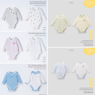 [ NOUS 2023 ] sét 2 bodysuit dài tay cho bé