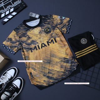Áo Inter Miami 2023 - Set Bộ quần áo đá banh CLB miami Beckham màu vàng loang mùa giải 2022/23 - Vải gai cao cấp