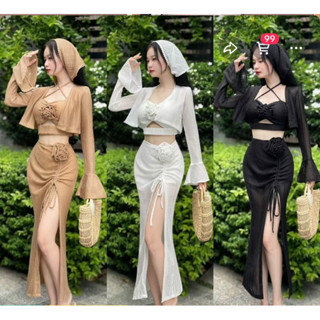 bộ lưới đi biển 4 món 55-90kg Quỳnh như bigsize