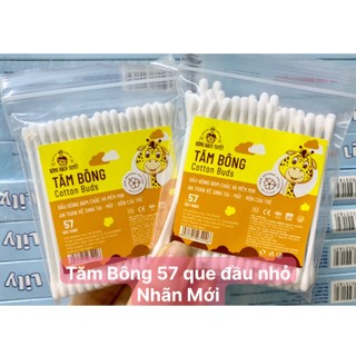 Tăm bông cho bé chính hãng Bông Bạch Tuyết 57 Que/ gói zíp Kotton Care For Kid ( 1 gói )